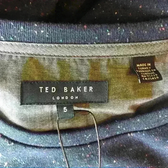 Ted Baker London Navy Speckled Crew Neck Sweater - Picture 7 of 8